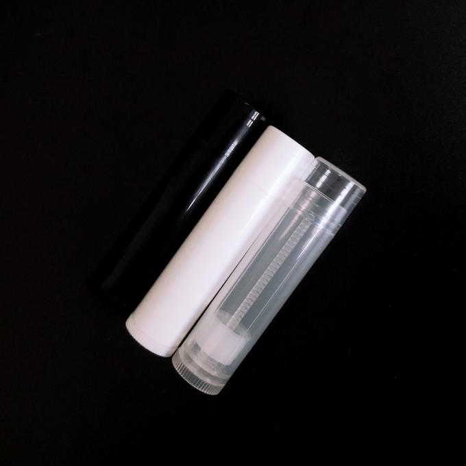 0.15oz 4.5gのプラスチック口紅のChapstickの管の白く黒く明確な空の化粧品の楕円形のリップ・クリームの容器