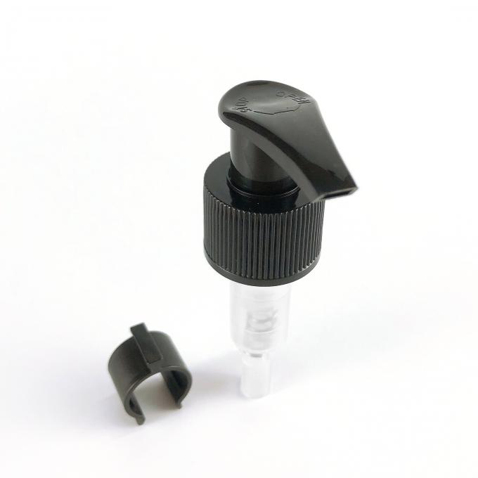 24/410の黒いプラスチック ポンプ頭部を洗浄するsansizer手のための左右ロックのローション ポンプ